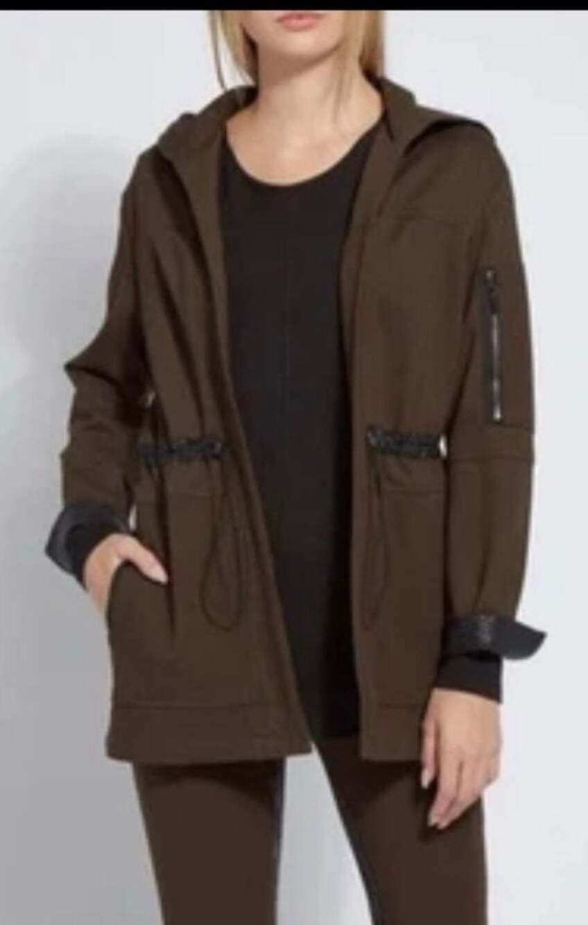 Lyssé Hibernation Hooded Parka Jacket with Faux Snakeskin Trim
